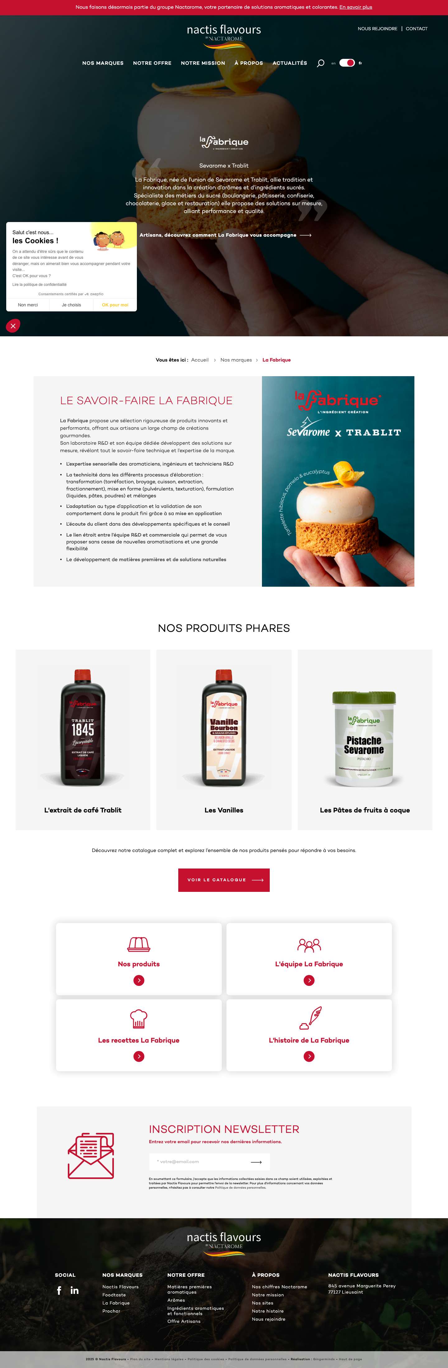 Le Savoir-Faire Sevarome | Groupe Nactis Flavours - Full Screenshot