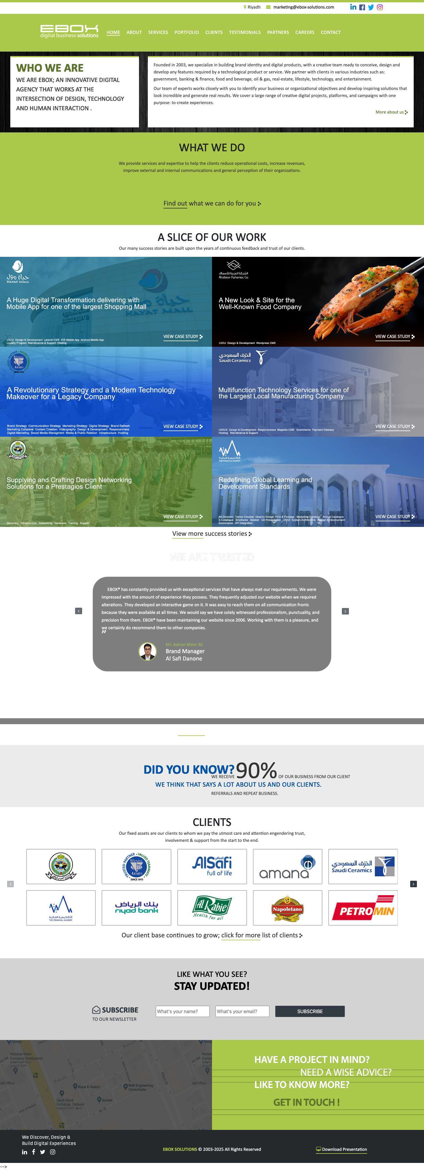 EBOX Solutions - Home - Digital Business Solutions in Riyadh - Full Screenshot