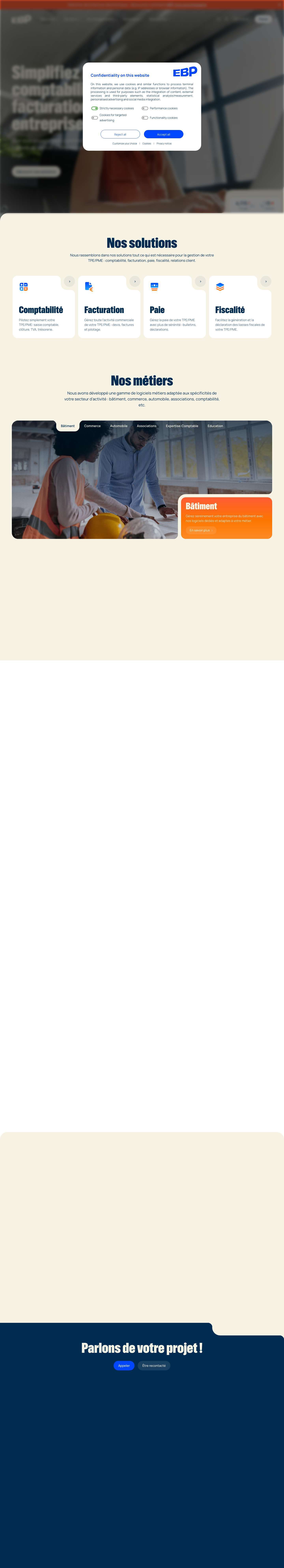 Logiciel de Gestion : Comptabilité, Paie, Facturation | EBP - Full Screenshot