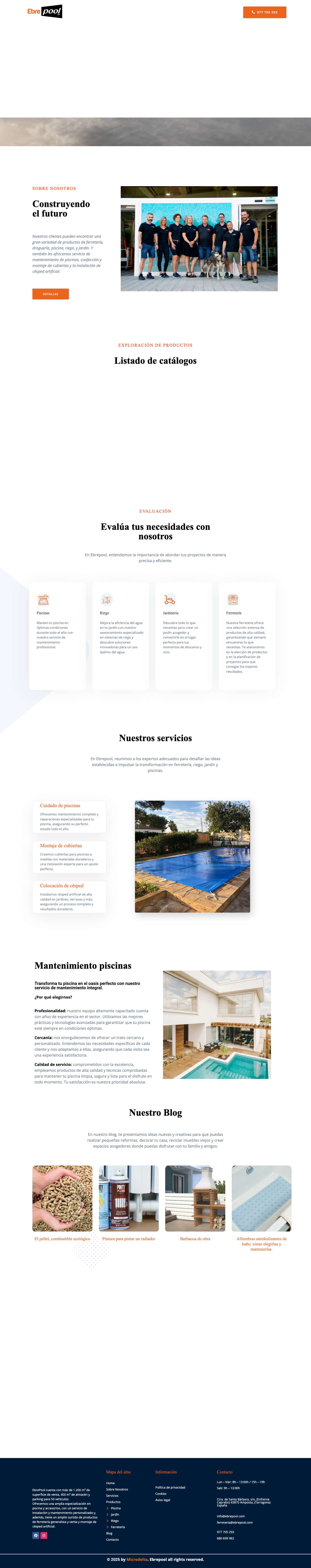 Piscines i Jardí EbrePoolWhatsApp - Full Screenshot