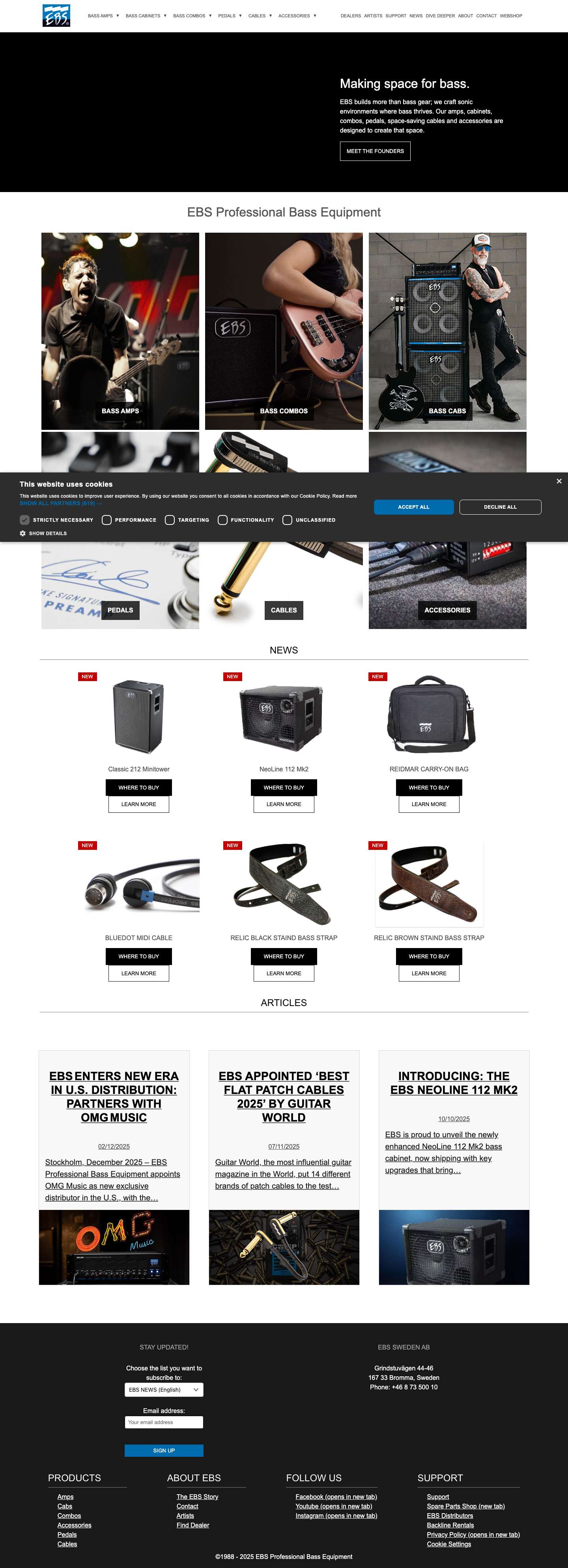 Start - EBS Professional Bass Equipment - Full Screenshot