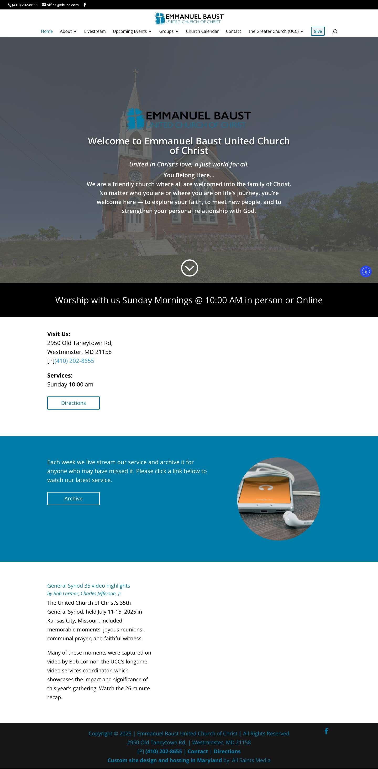 Emmanuel Baust United Church of Christ | Westminster, MD - Full Screenshot