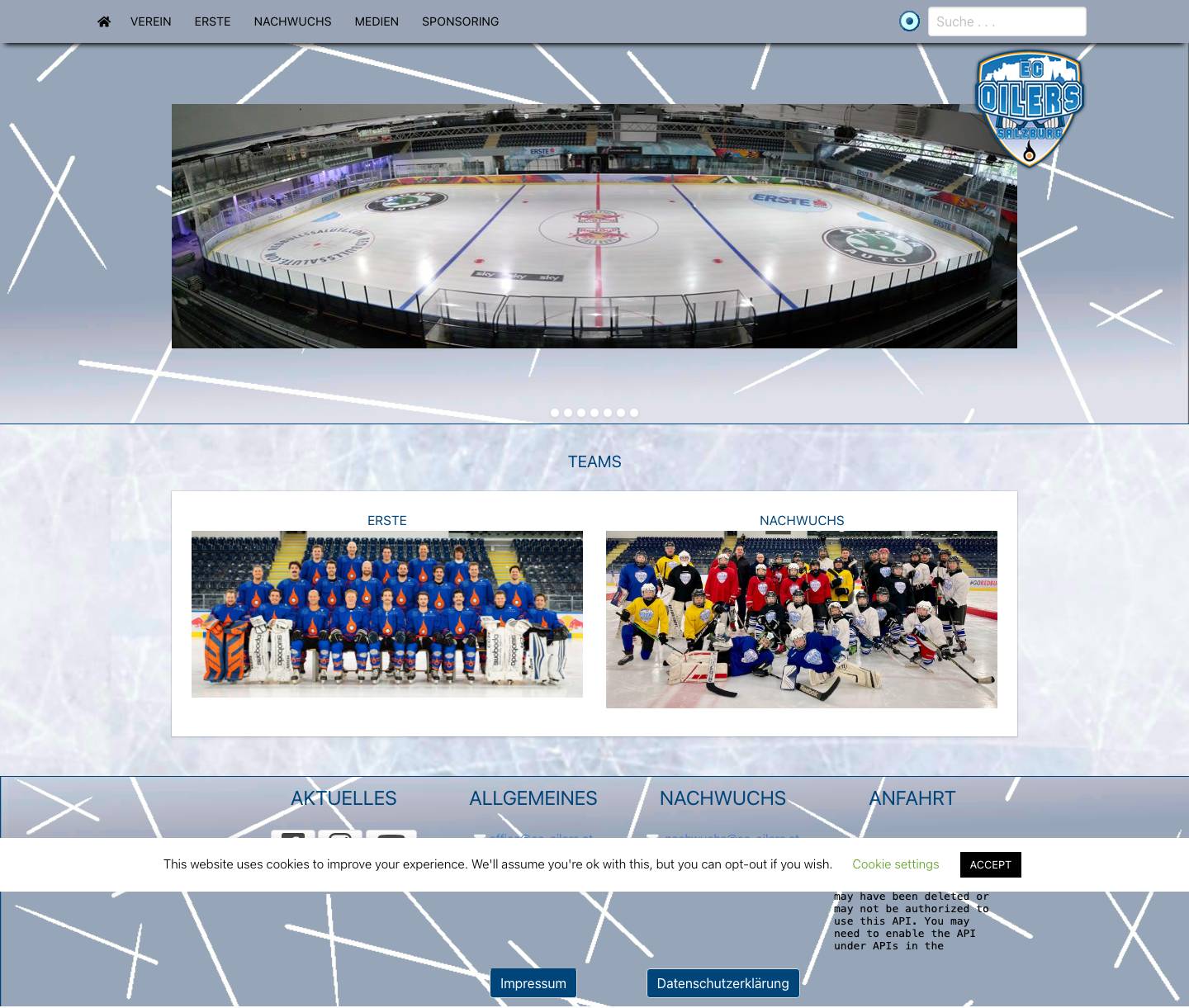 Teams - Eishockey EC Spar Oilers Salzburg - Full Screenshot