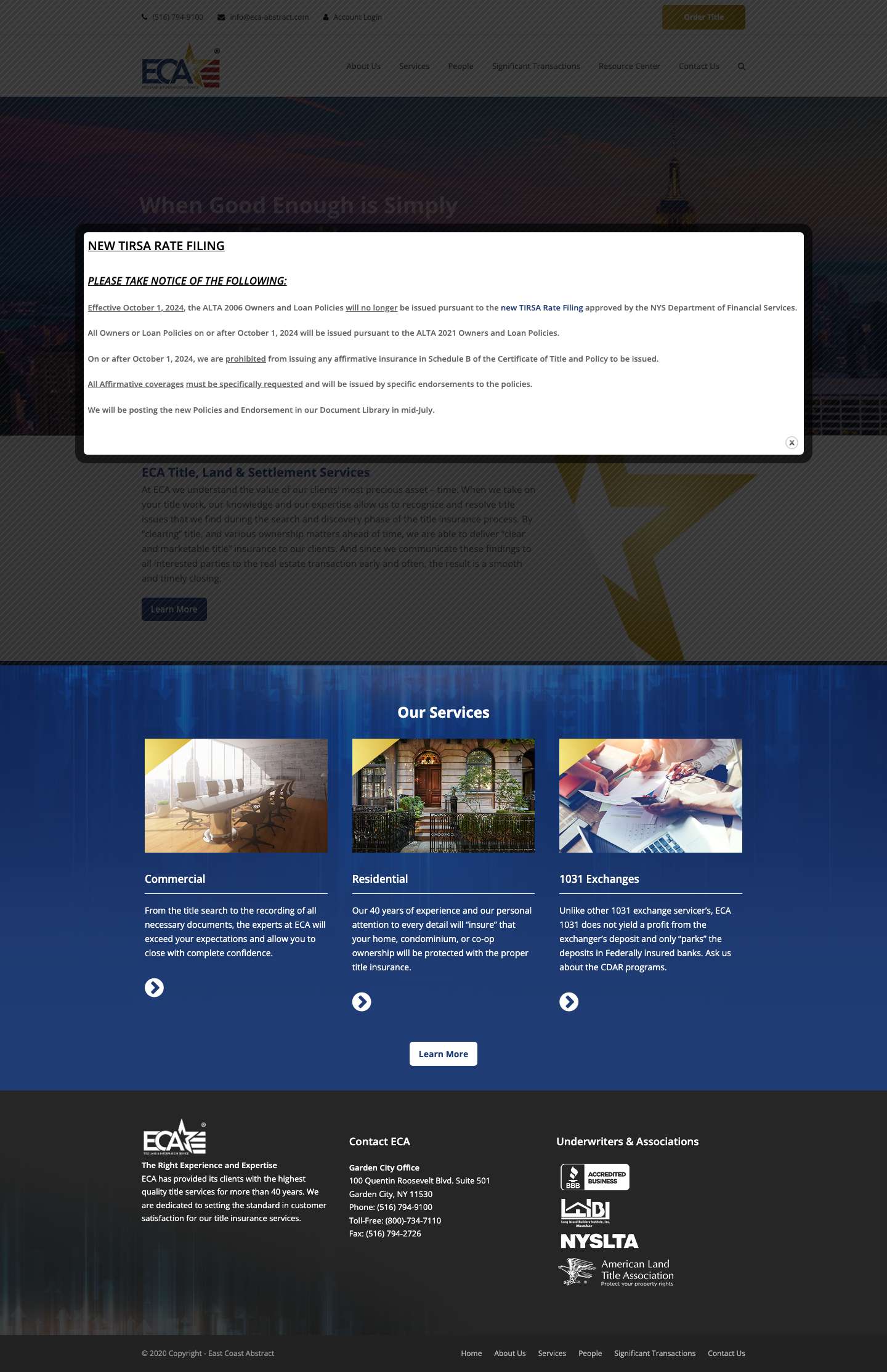 East Coast Abstract – Title & Settlement Services - Full Screenshot