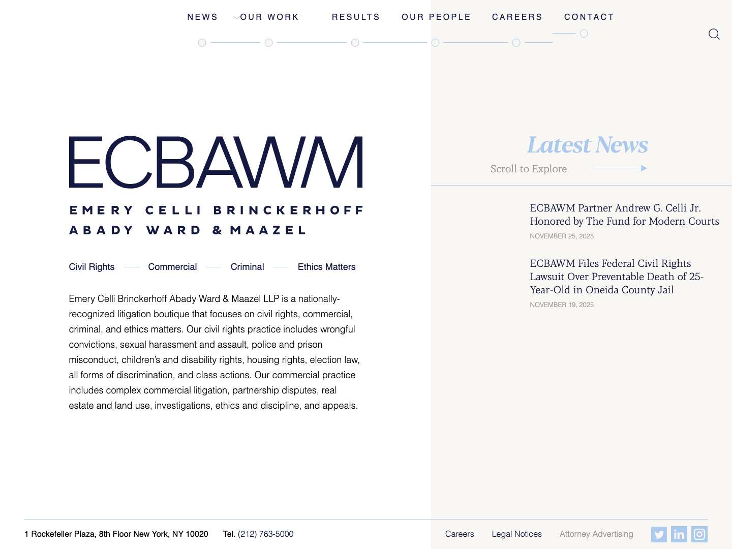 Emery Celli Abady Brinckerhoff Ward & Maazel LLP - Full Screenshot