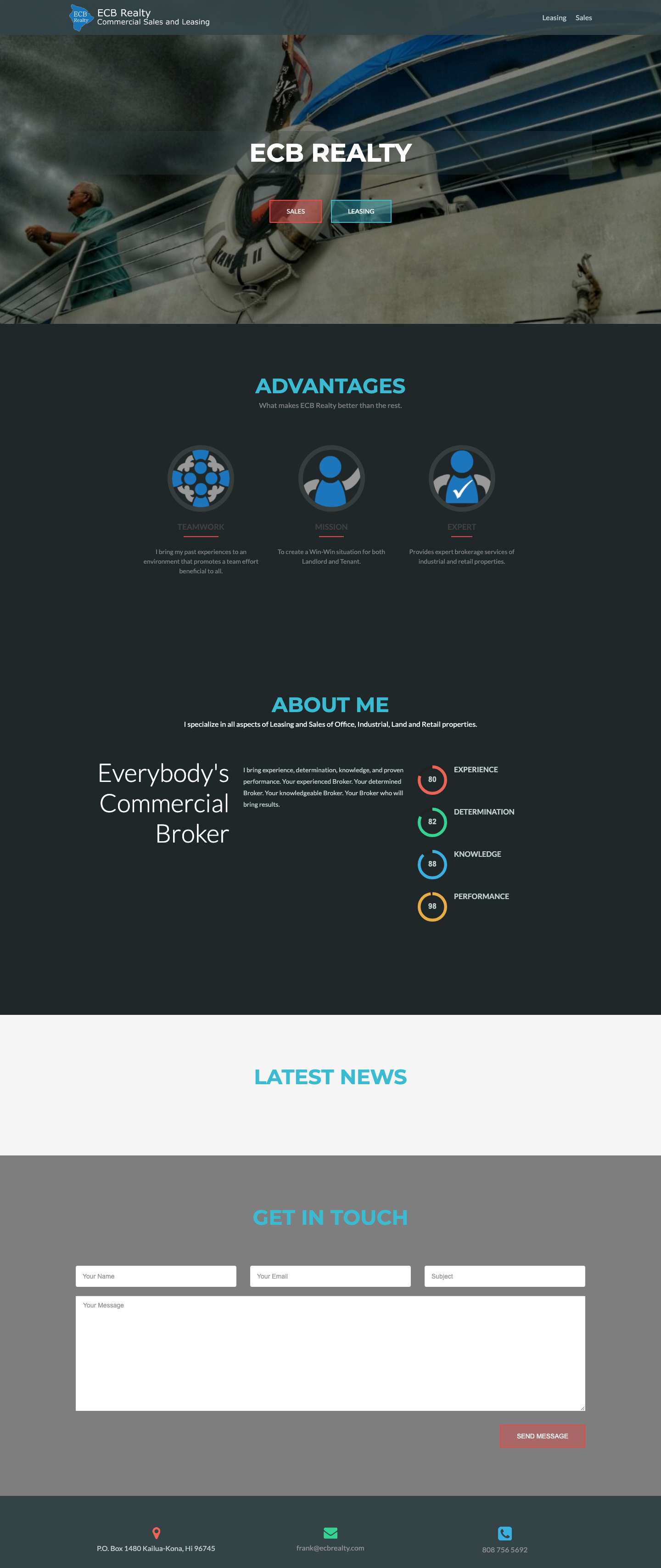 ECB Realty - Commercial Sales and Leasing - Full Screenshot