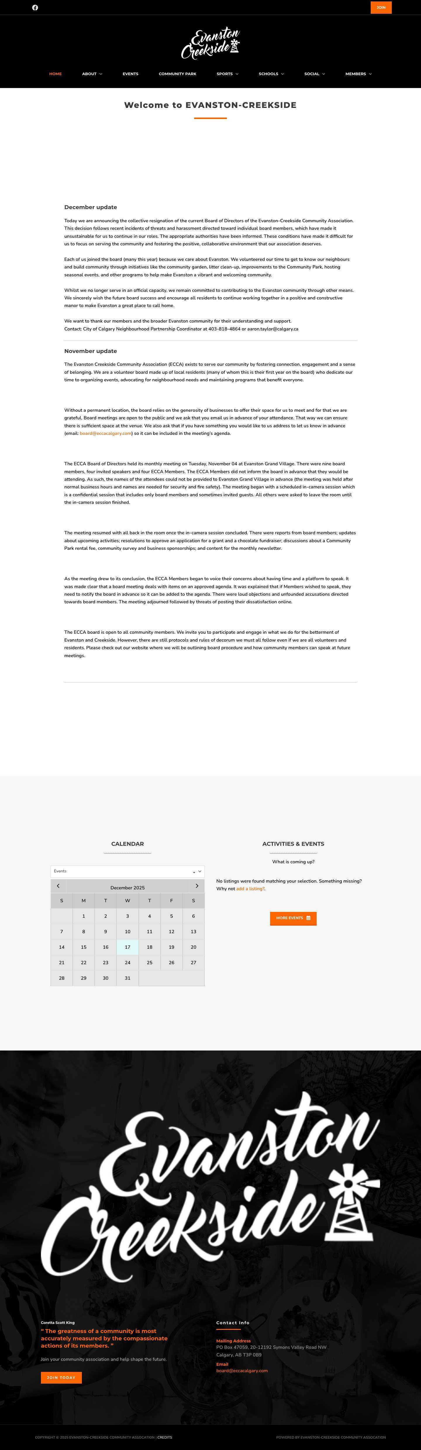 Evanston-Creekside Community Assocation - Full Screenshot