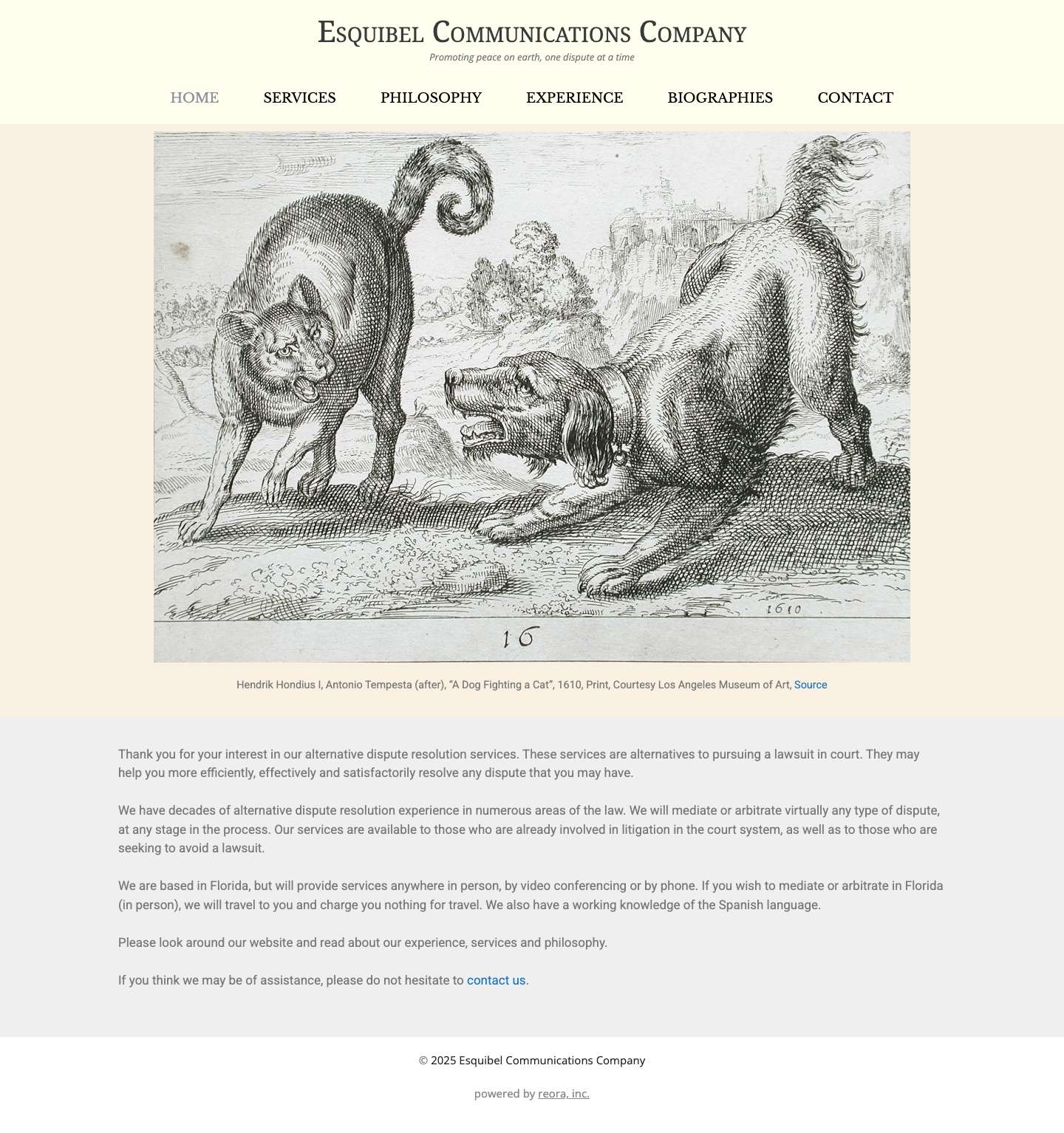 Esquibel Communications Company – Promoting peace on earth, one dispute at a time - Full Screenshot