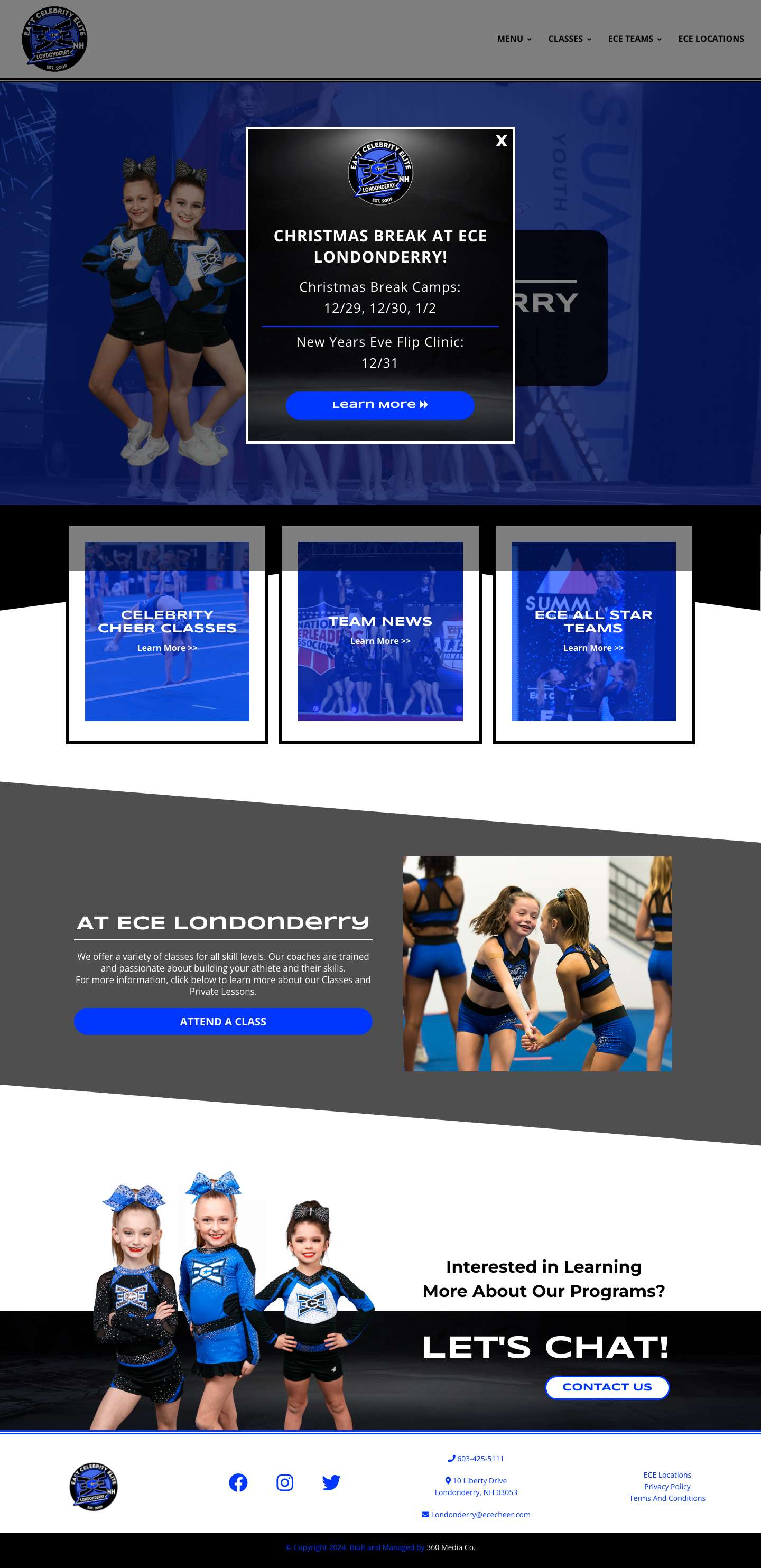 All Star Cheerleading-ECE-Londonderry, NH- East Celebrity Elite - Full Screenshot