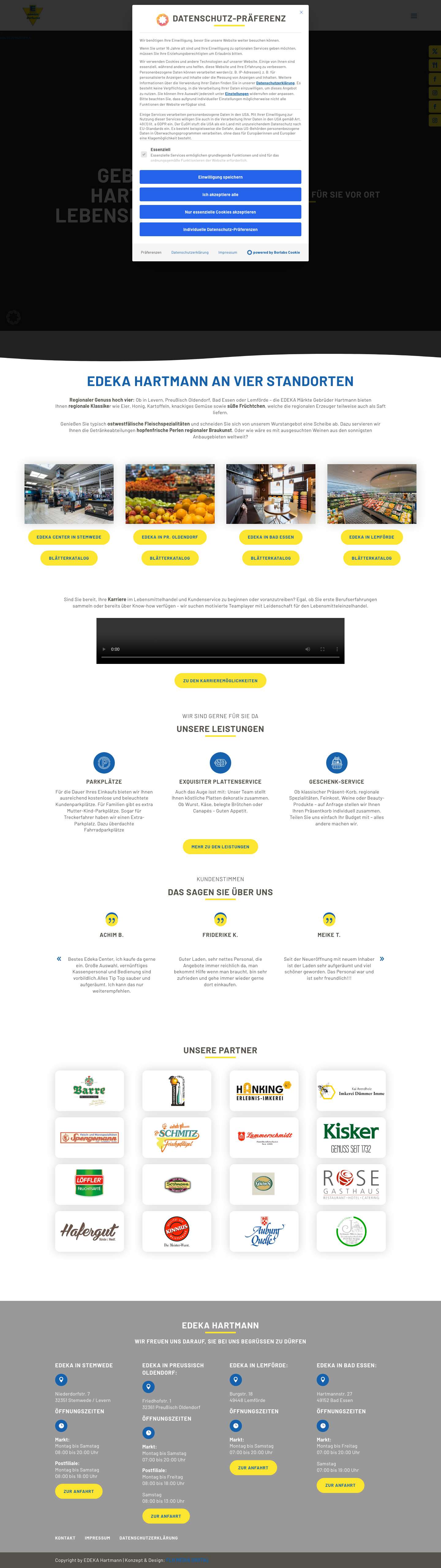 Ihr EDEKA Gebrüder Hartmann in Minden-Lübbecke und Umgebung - Full Screenshot