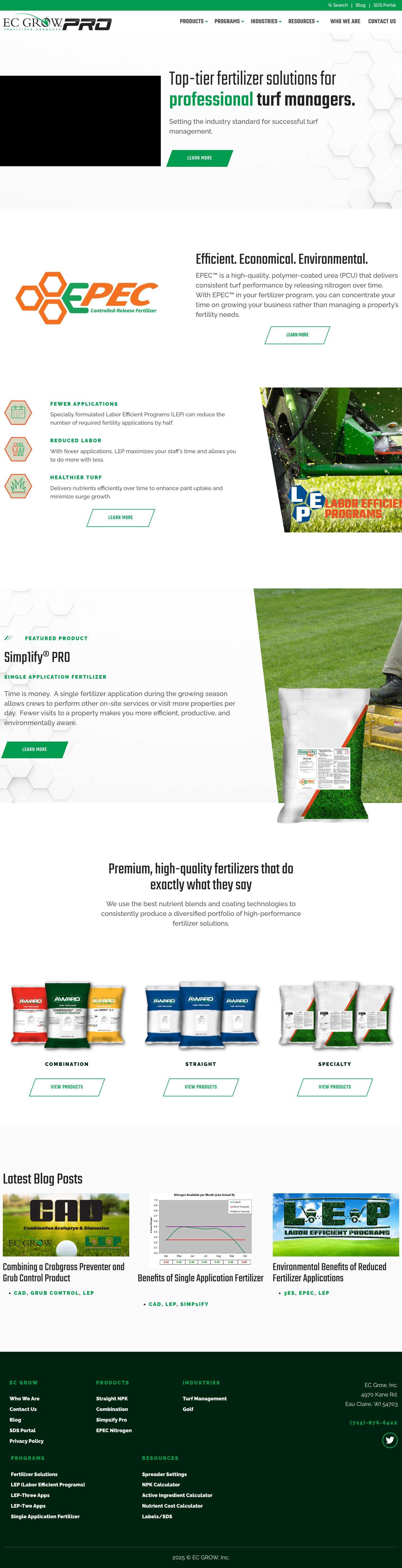 Home - EC Grow Professional Turf FertilizerGroup 4 Copy - Full Screenshot