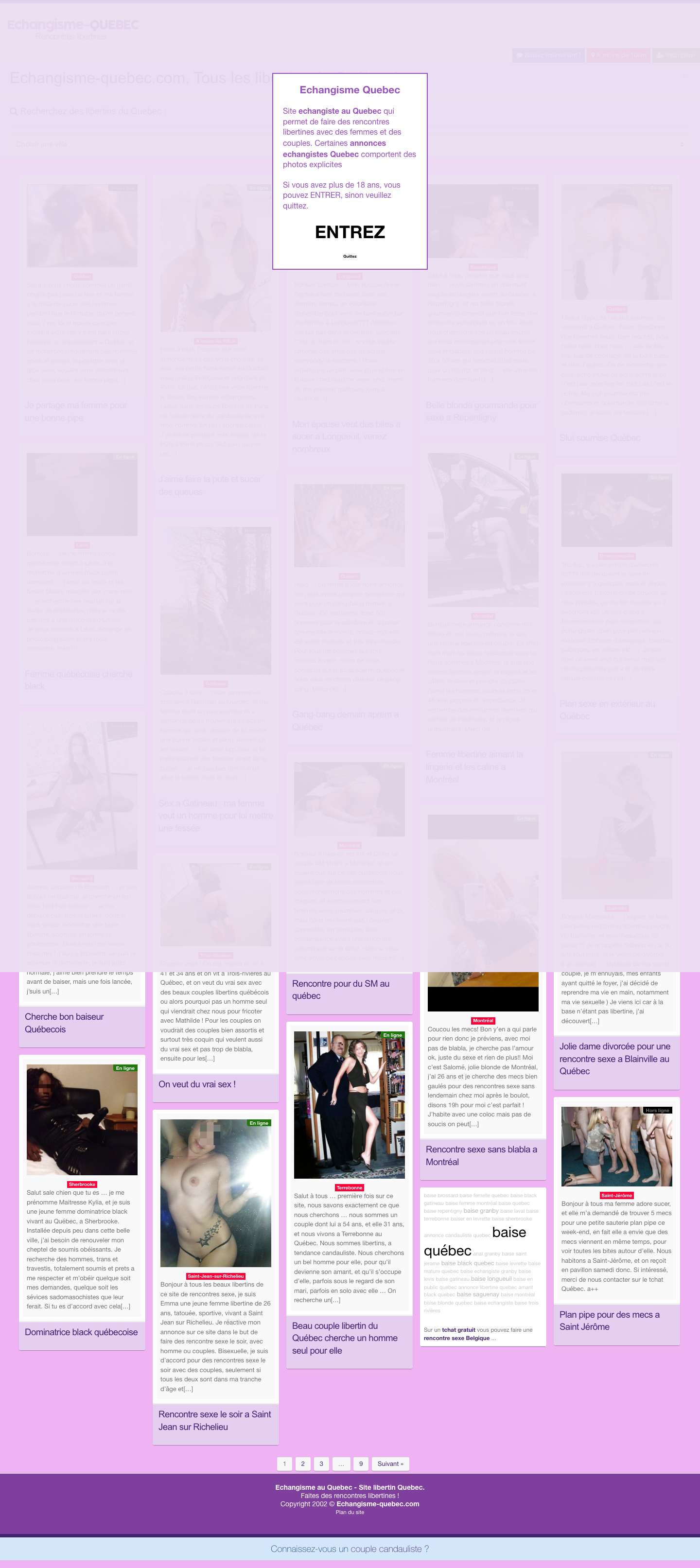 Echangisme au Québec - Rencontre échangisme Québec - Full Screenshot