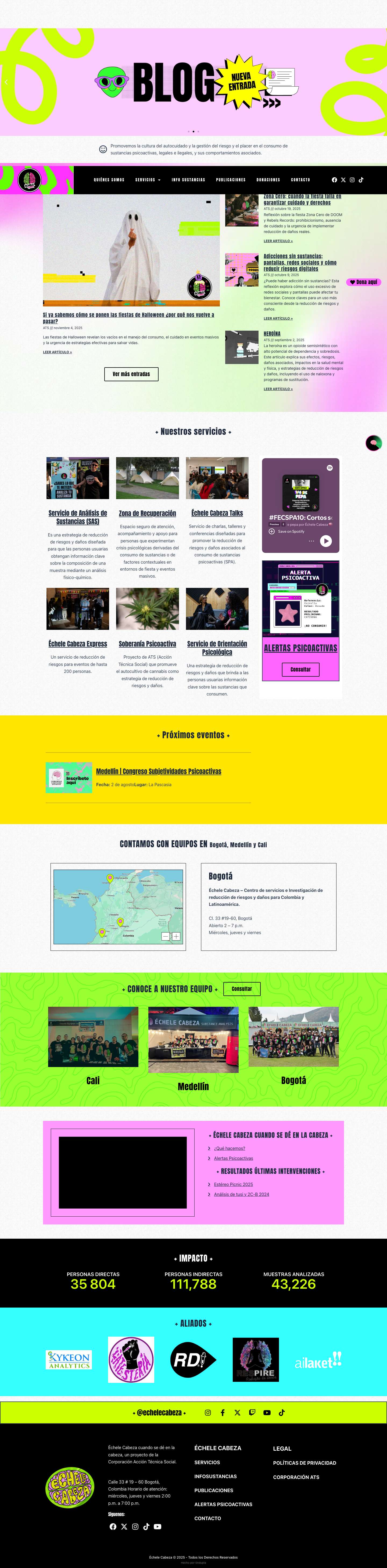 Échele Cabeza | Análisis de Sustancias SAS - Full Screenshot