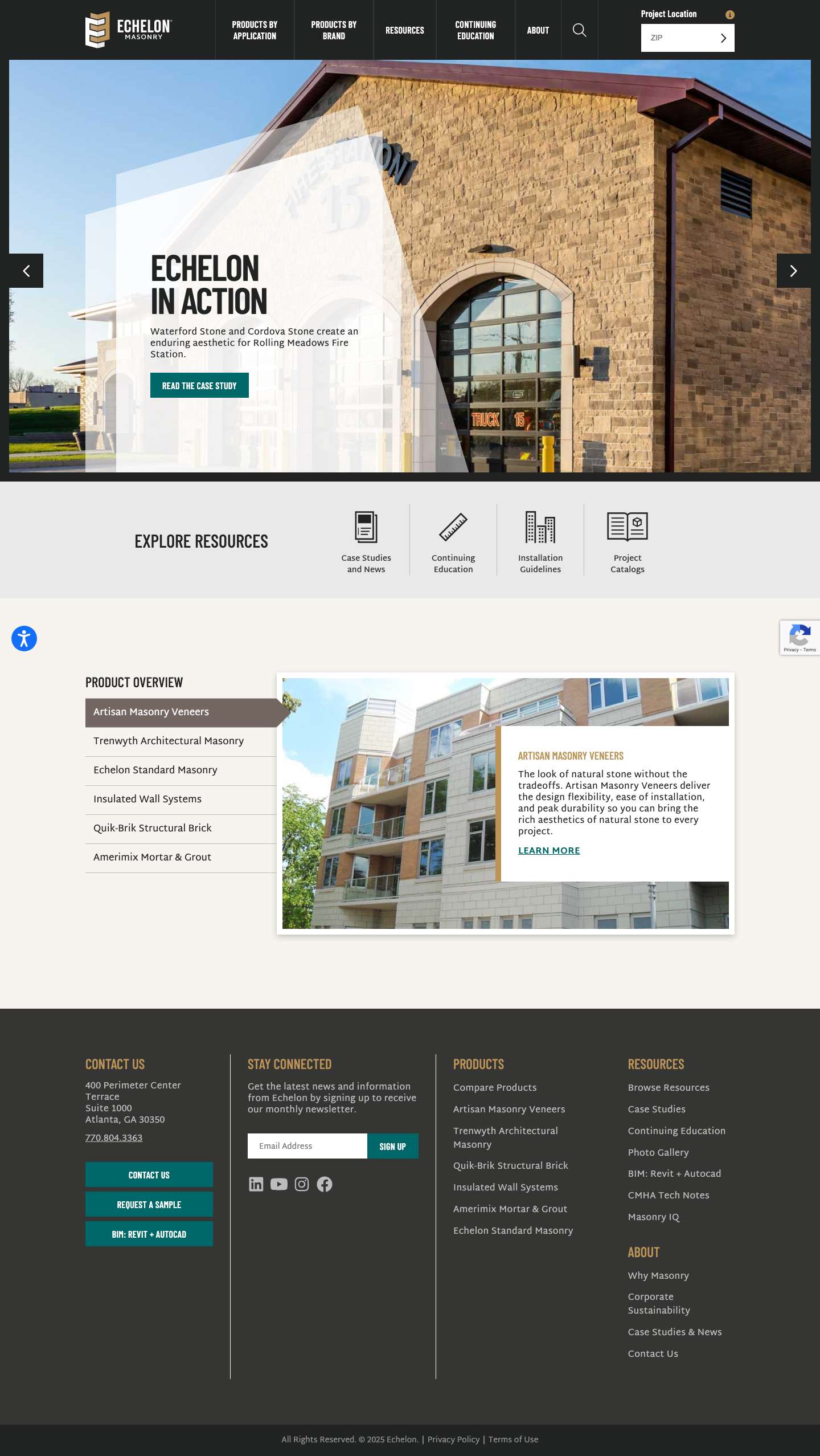 Home | Echelon MasonryArchitectural Concrete Masonry Products from Echelon Masonry - Full Screenshot
