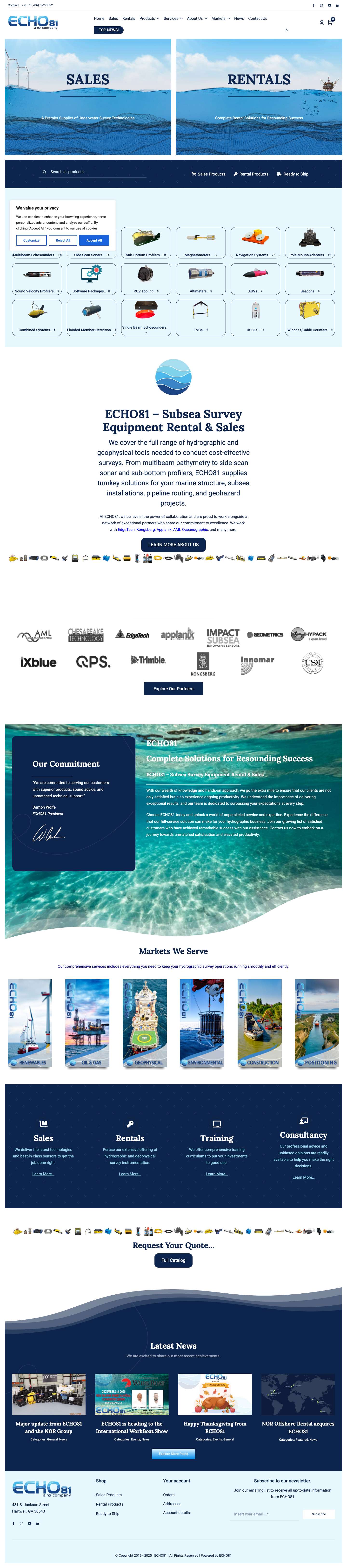 ECHO81 - Subsea Survey Equipment Rental & Sales | ECHO81 - Subsea Survey Equipment Rental & Sales - Full Screenshot