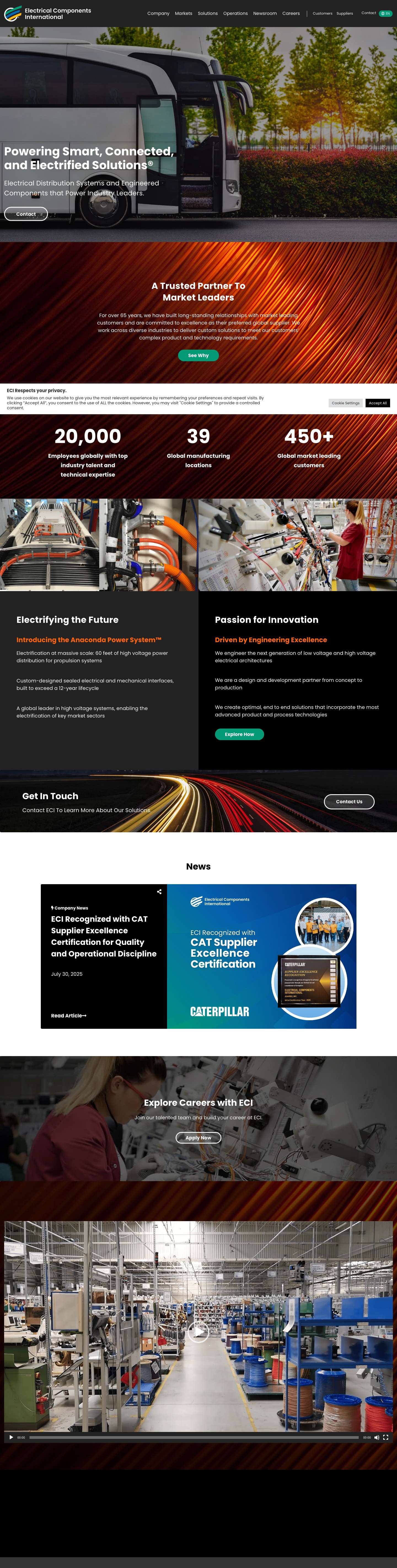 Powering Smart, Connected, and Electrified Solutions® » ECI - Full Screenshot