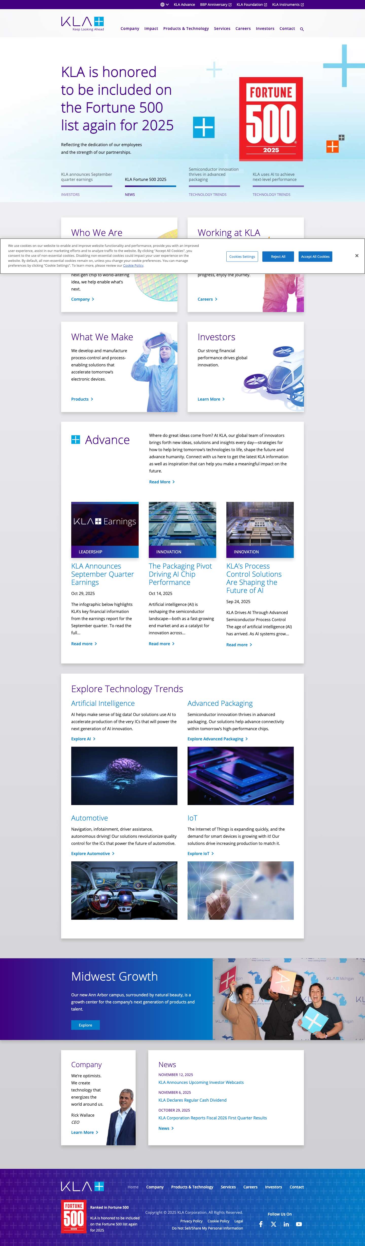 KLA | Leaders in Process Control & Yield Management - Full Screenshot