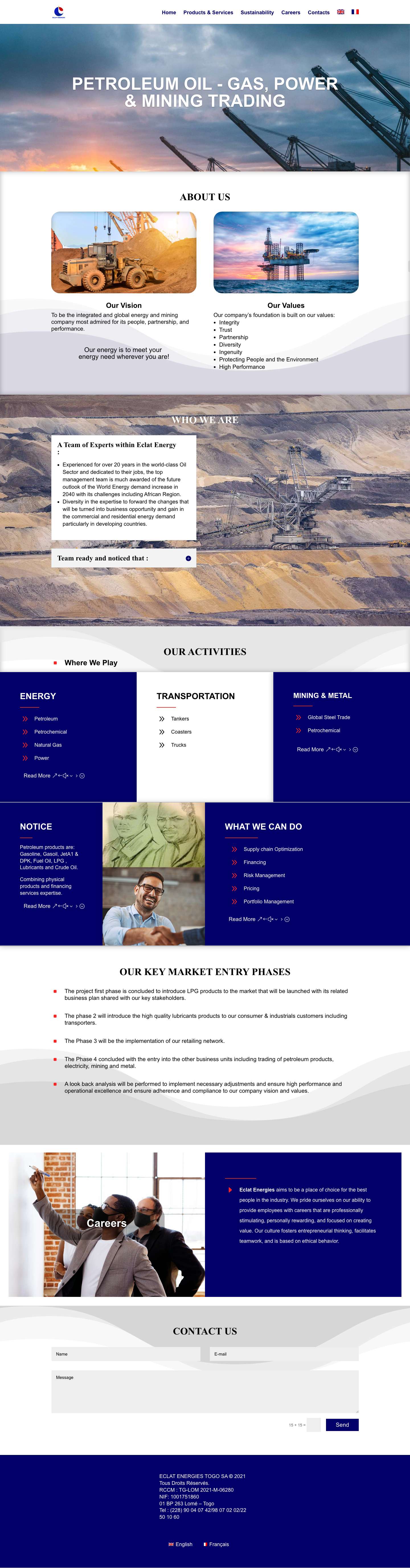 ECLAT ENERGIES | PETROLEUM OIL, GAS & MINING TRADING - Full Screenshot