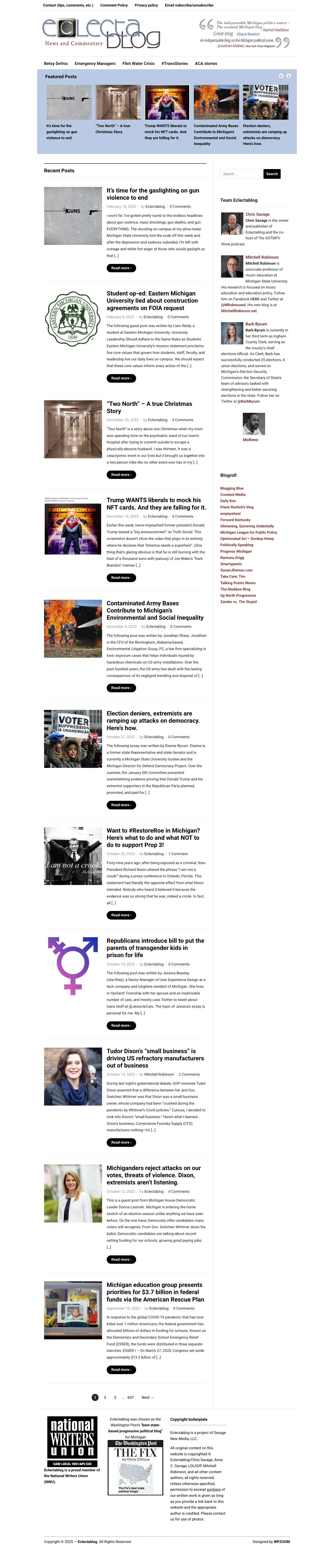 Eclectablog – Political News and Commentary - Full Screenshot