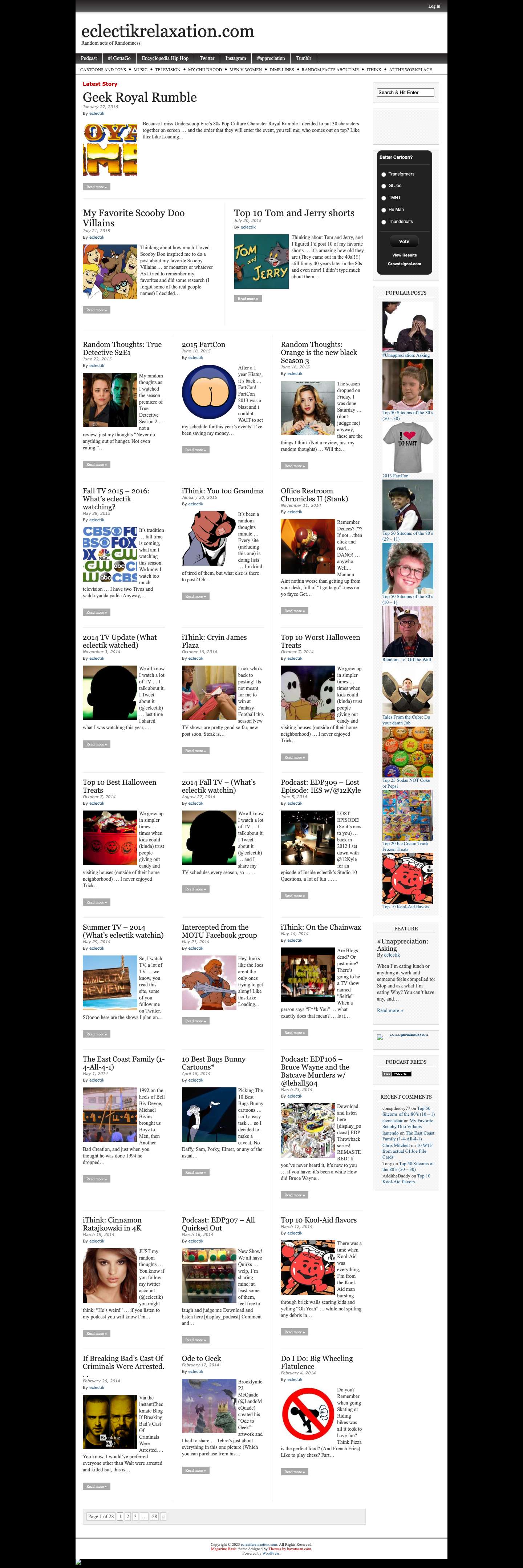 eclectikrelaxation.com | Random acts of Randomness - Full Screenshot