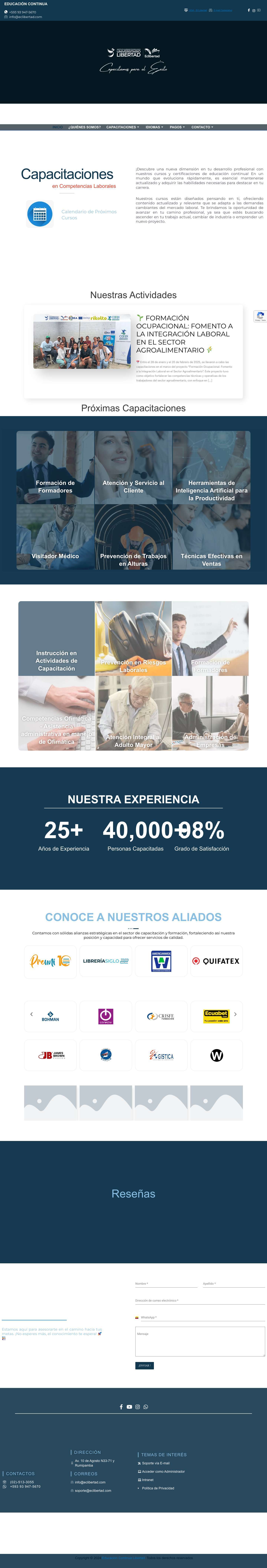 Cursos y Capacitaciones | Educación Continua Libertad (ECL) - Full Screenshot