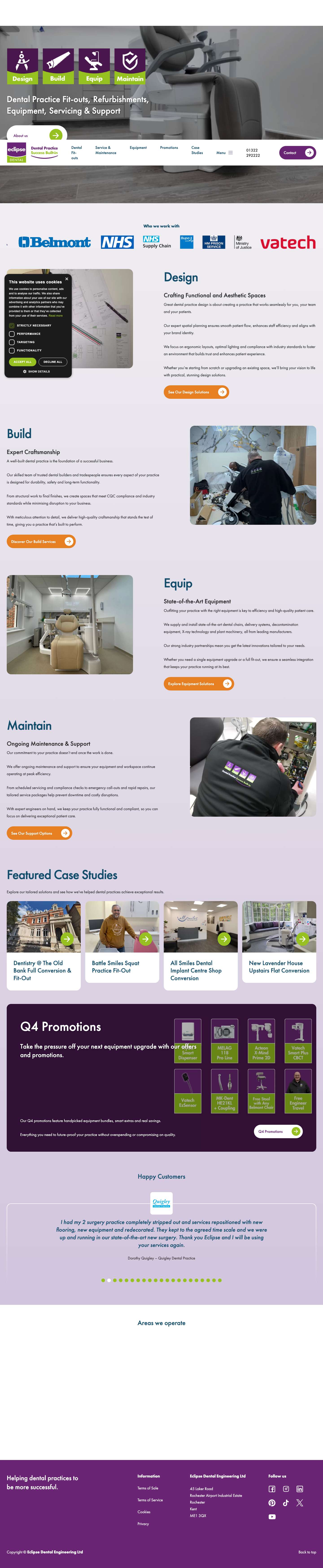 Dental Practice Fit-Out, Refurbishment, Equipment & Service : Eclipse Dental - Full Screenshot