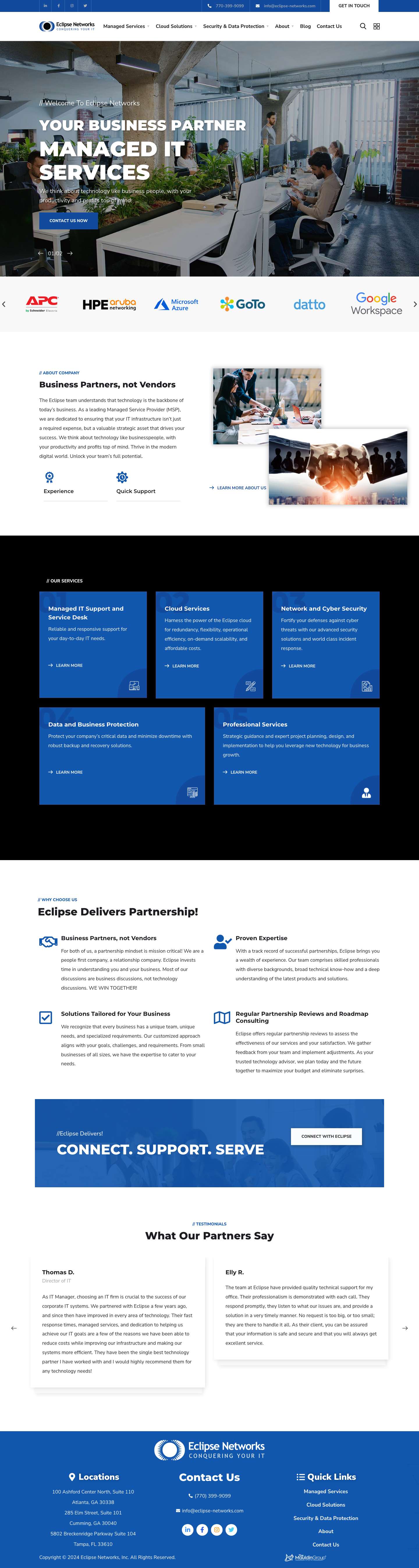 Home- Eclipse Networks - Full Screenshot