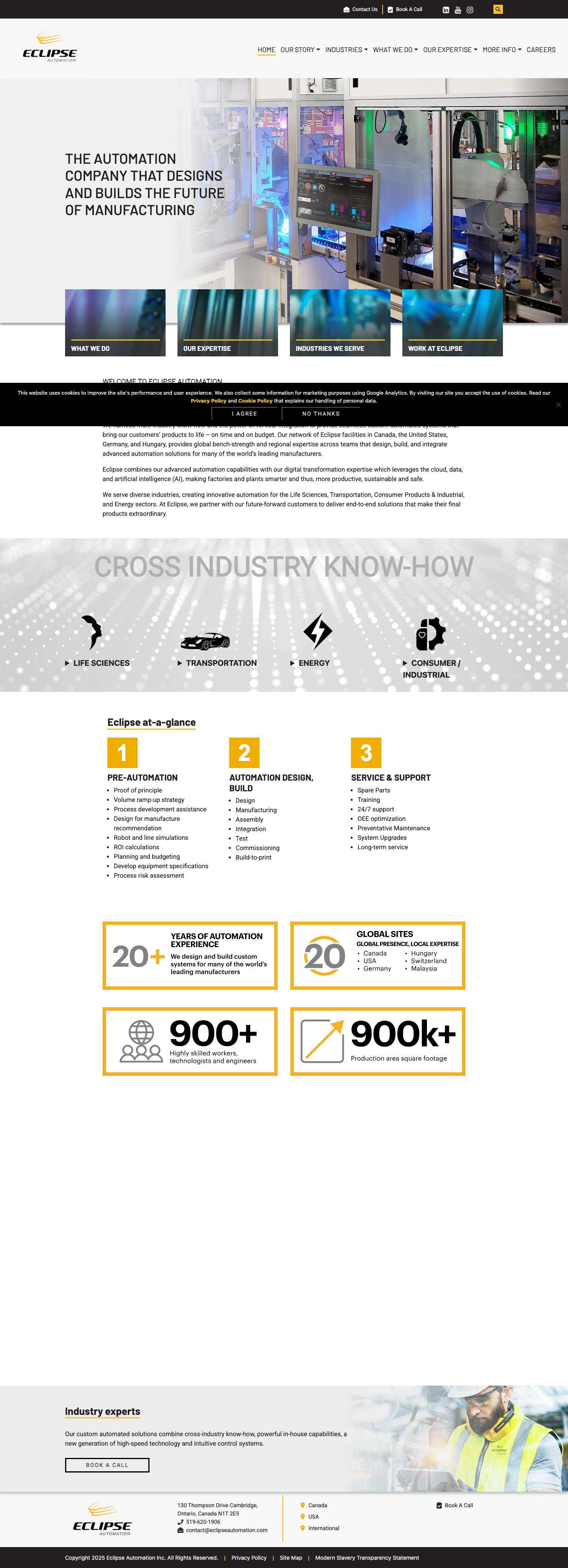 Custom Industrial Automation Company | Eclipse Automation - Full Screenshot