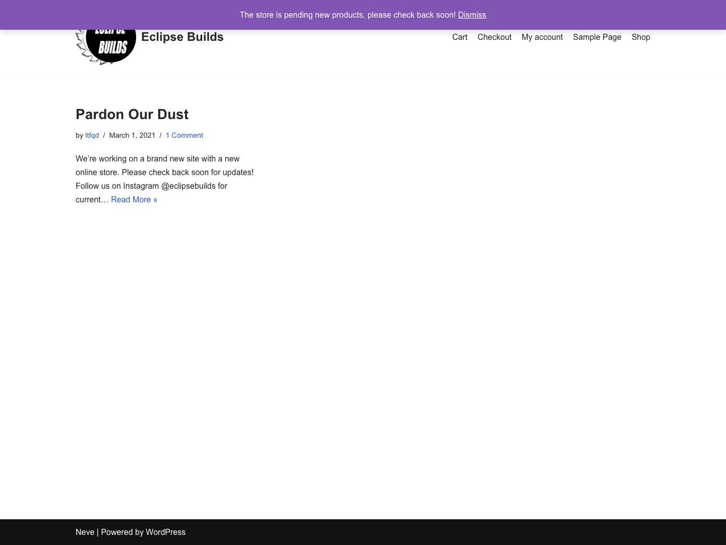 Eclipse Builds – Eclipse Builds Online Store - Full Screenshot