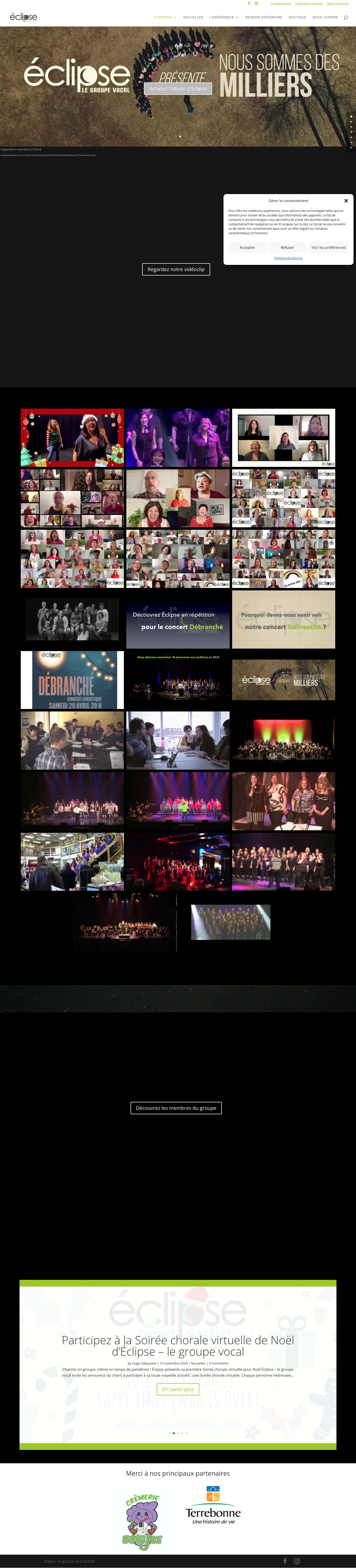 À propos - Éclipse - le groupe vocal - Full Screenshot