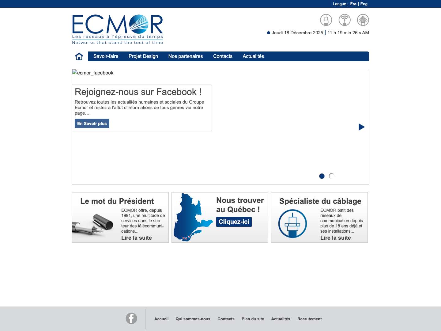 Ecmor | Câblage structuré, sans fil, fibre optique - Full Screenshot