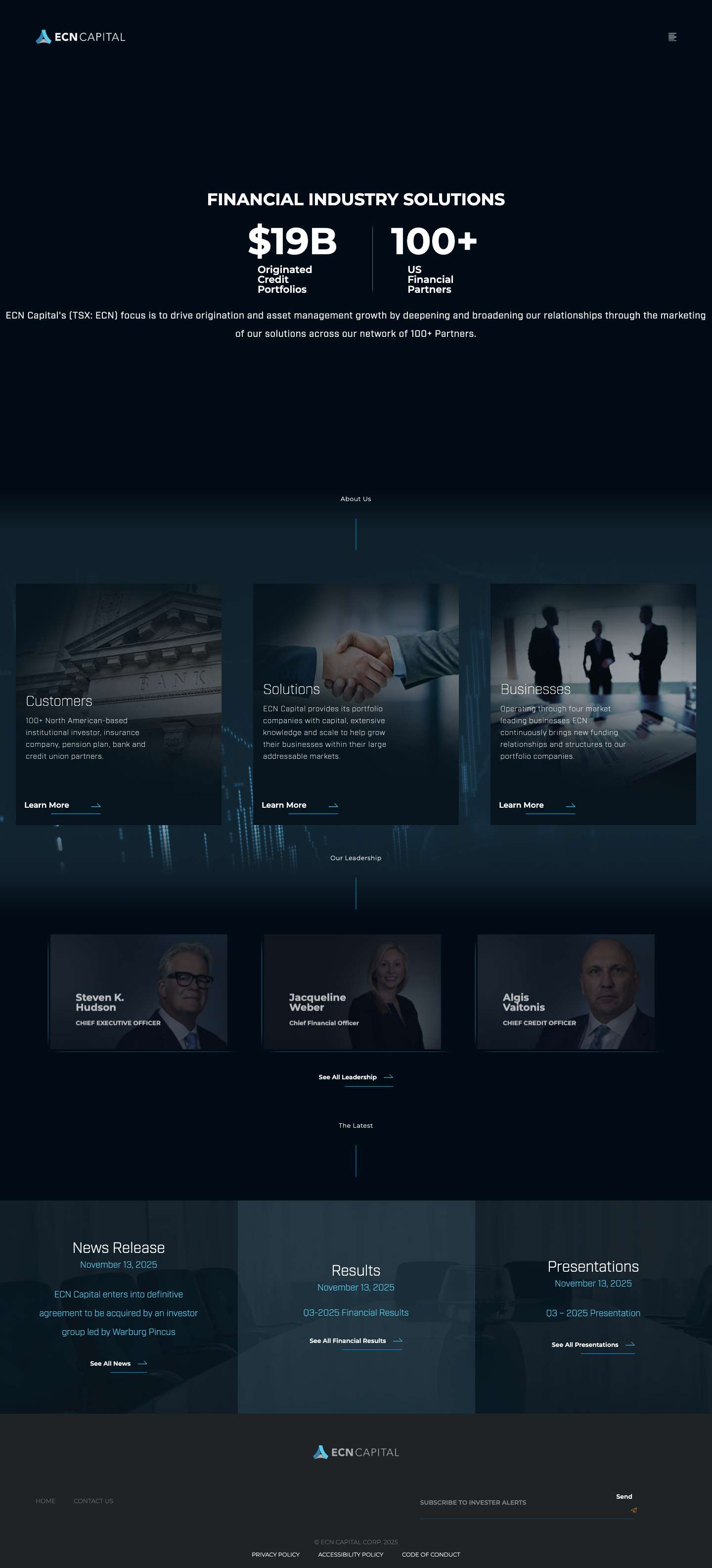 Home - ECN Capital - Full Screenshot