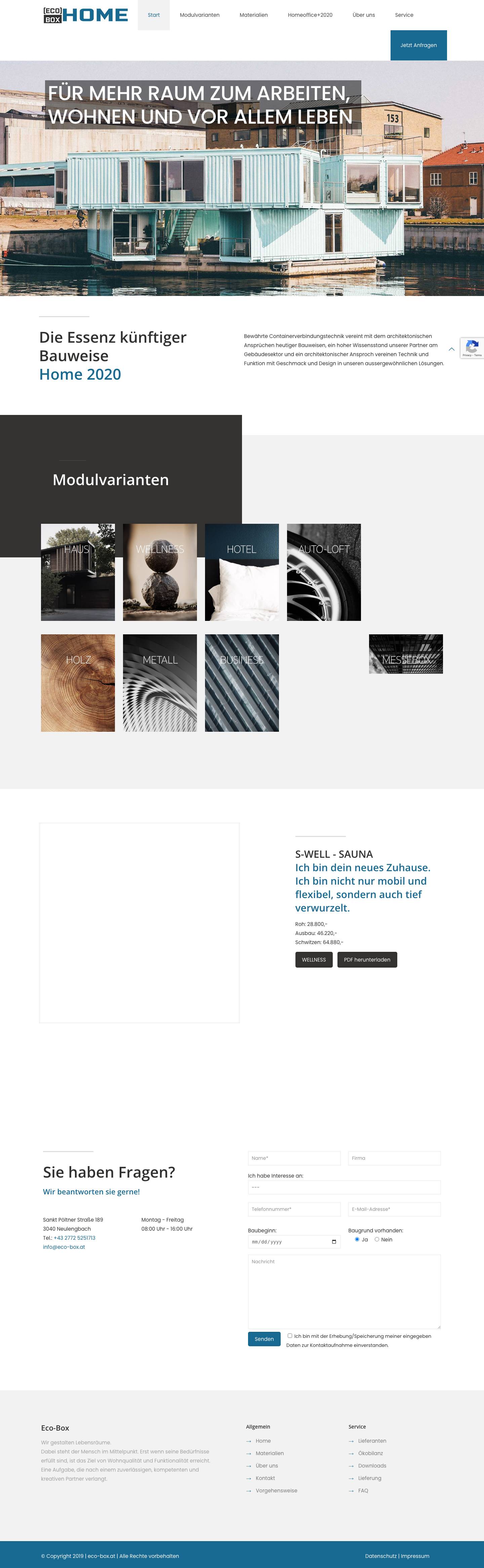 ECO BOX Modulbau - Full Screenshot