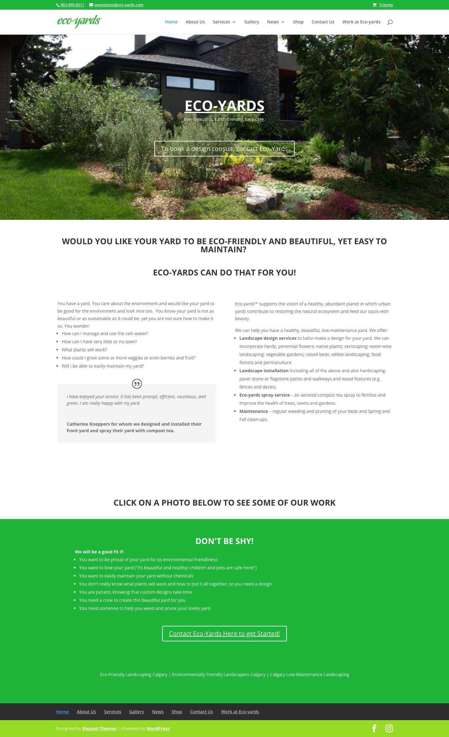 Welcome to Eco-yards | Eco-Friendly Landscaping in Calgary - eco-yards - Full Screenshot