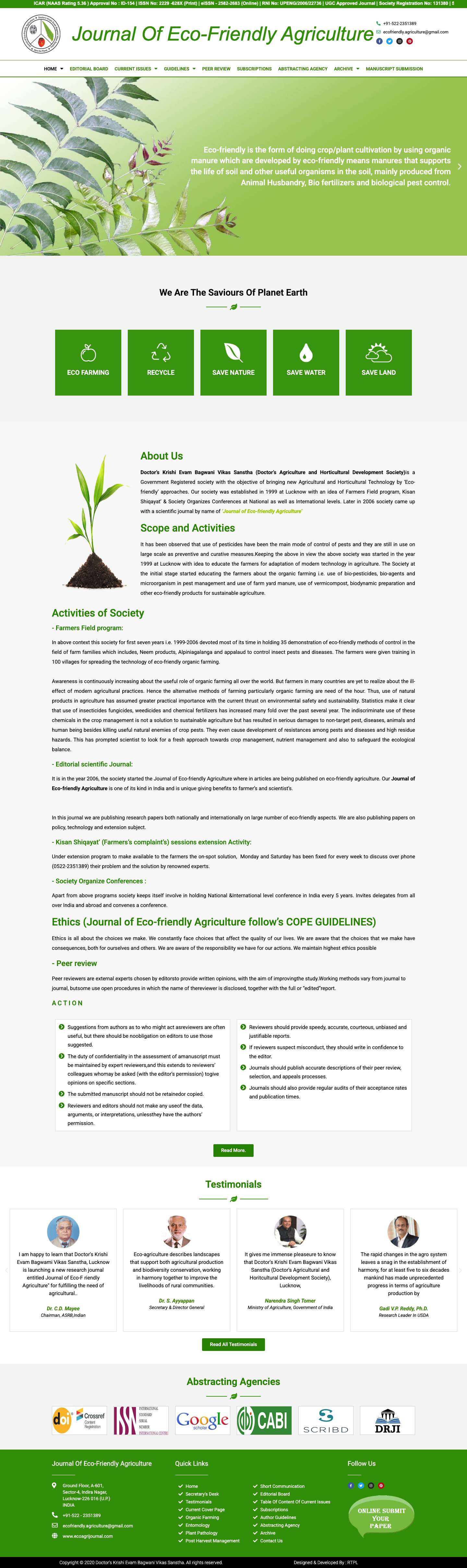 Home | Ecoagrijournal - Full Screenshot