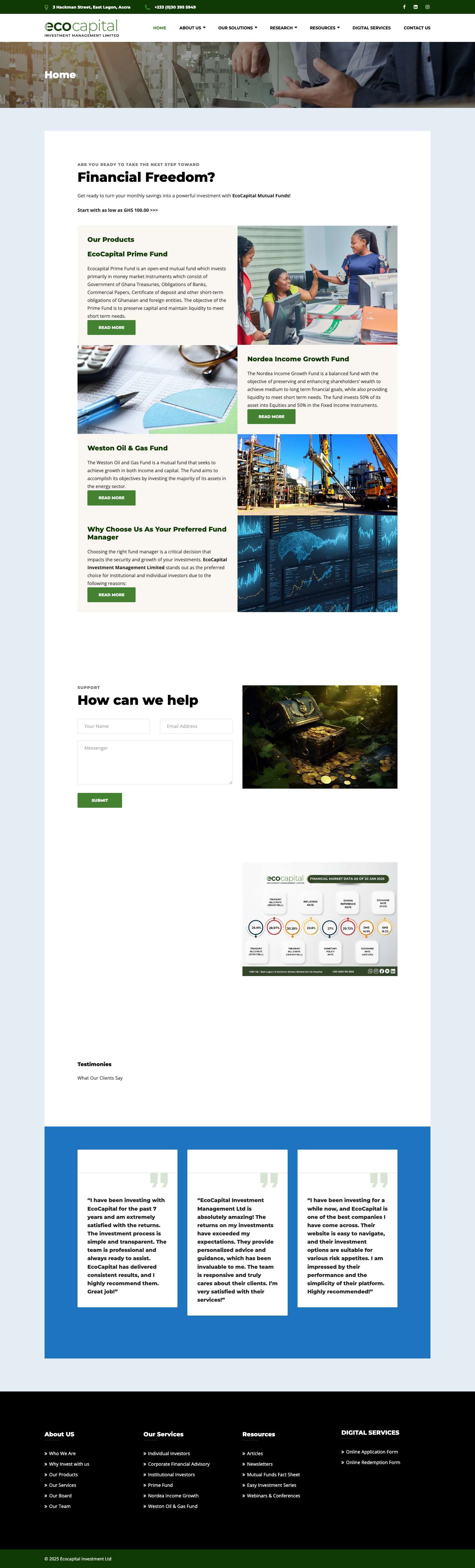 Ecocapital Investment Management – A leading investment management firm in Ghana regulated by SEC - Full Screenshot