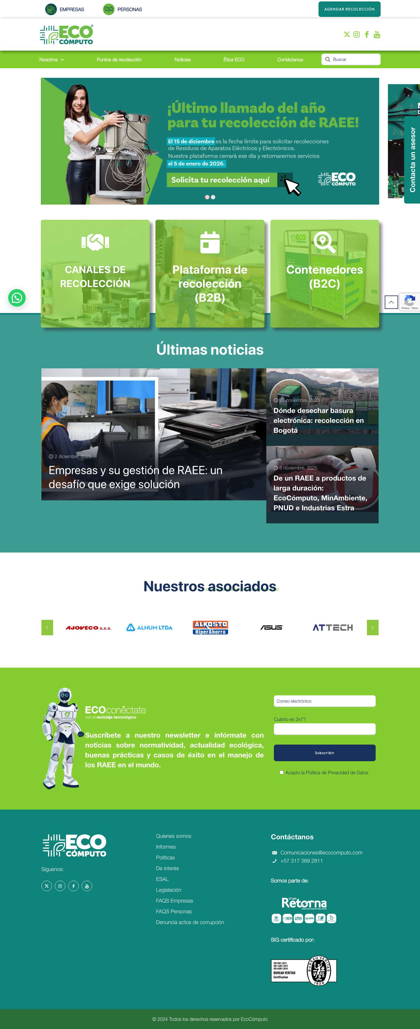 EcoCómputo: Soluciones RAEE y Recolección Responsable - Full Screenshot