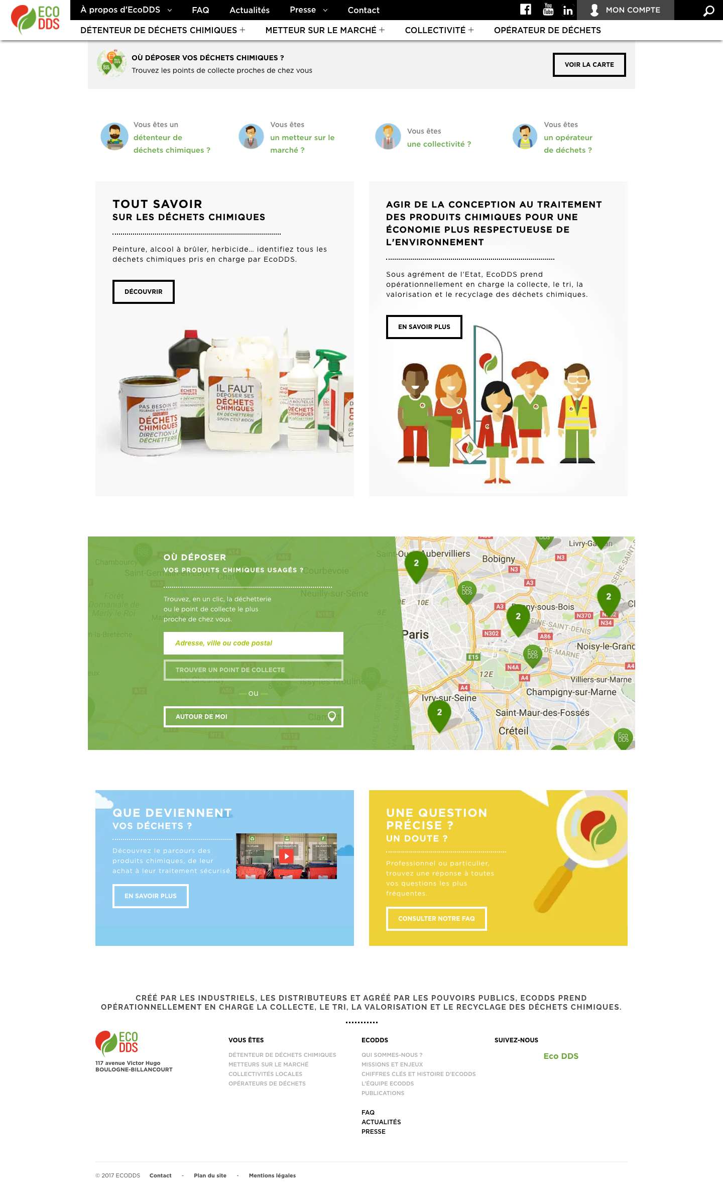 Déchets chimiques : collecte, tri et traitement | EcoDDS - Full Screenshot