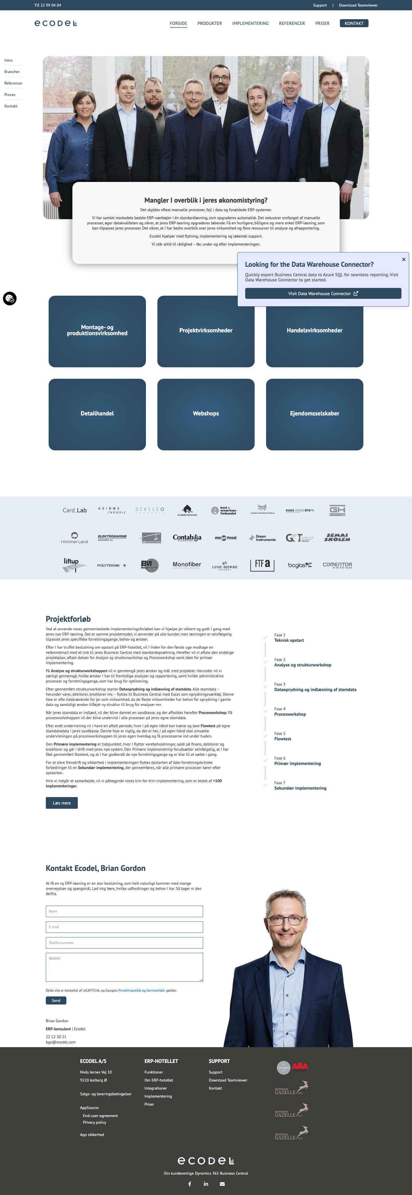 Ecodel - Få en enkel, hurtig og sikker ERP-løsning - Full Screenshot