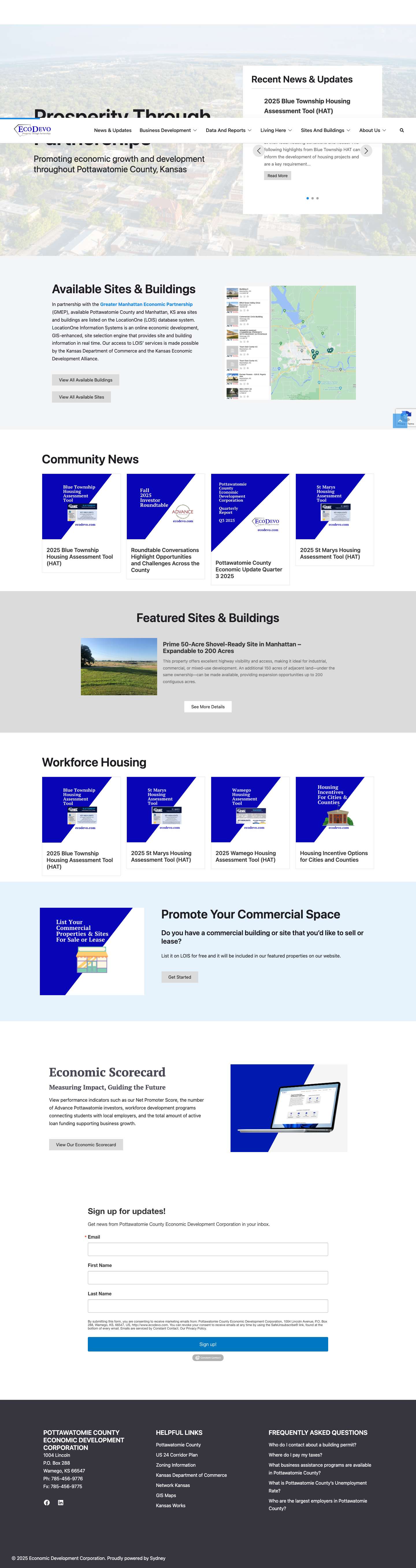 EcoDevo | Pottawatomie County, KS Economic Development - Full Screenshot