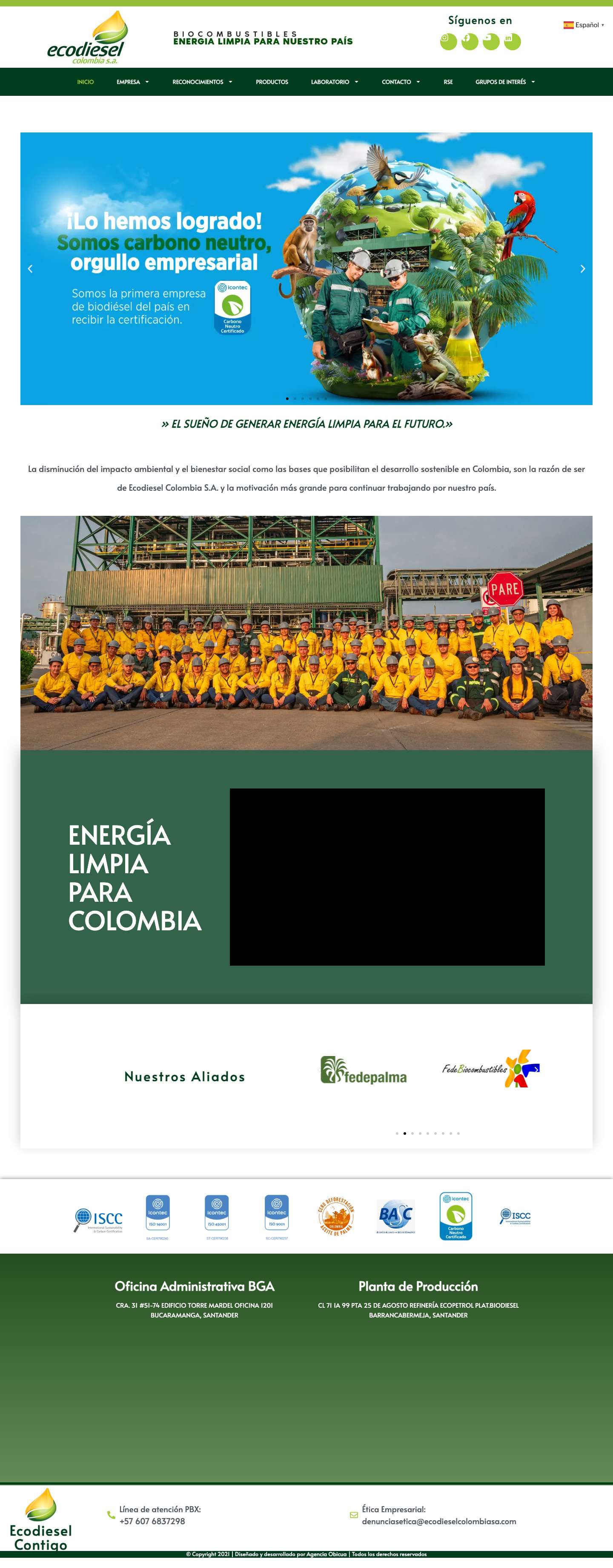 ECODIESEL COLOMBIA S.A. - Full Screenshot