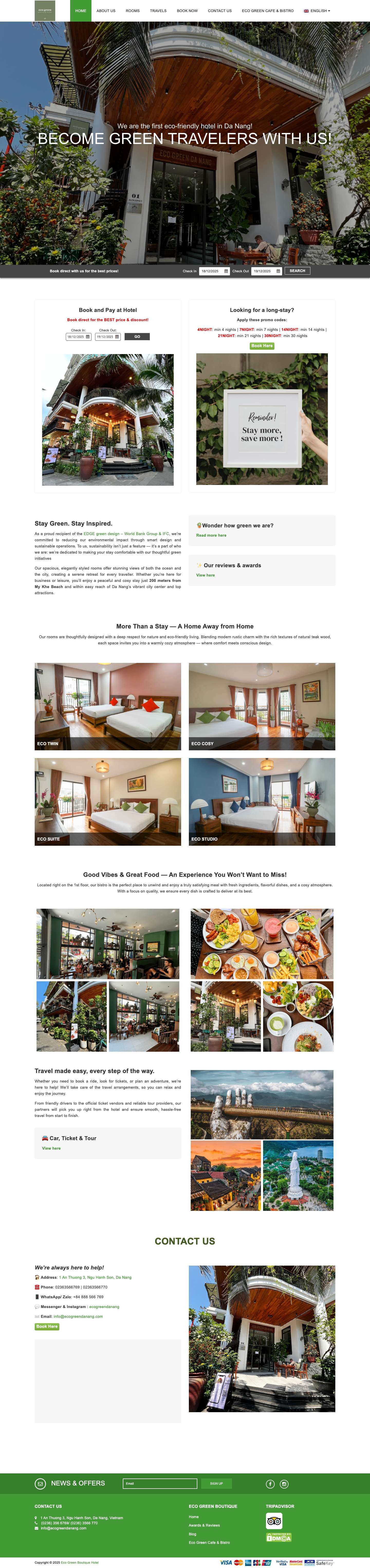 Home - Eco Green Boutique Hotel Da Nang - Full Screenshot