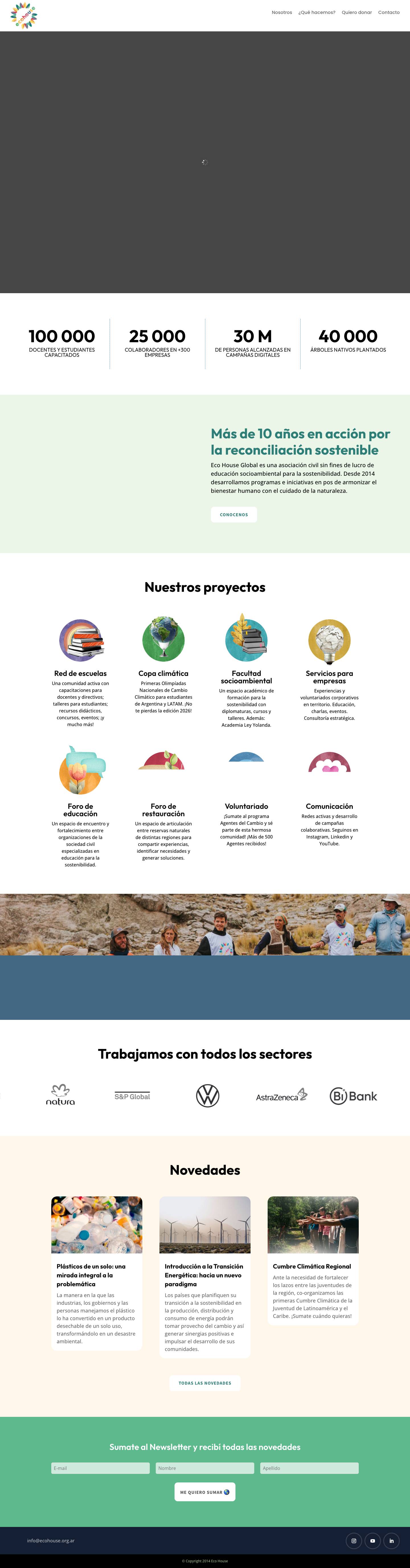 Eco House Global | Acción para la Sostenibilidad | Especializados en educación, política, comunicación, consultoría y voluntariado ambiental.. - Full Screenshot