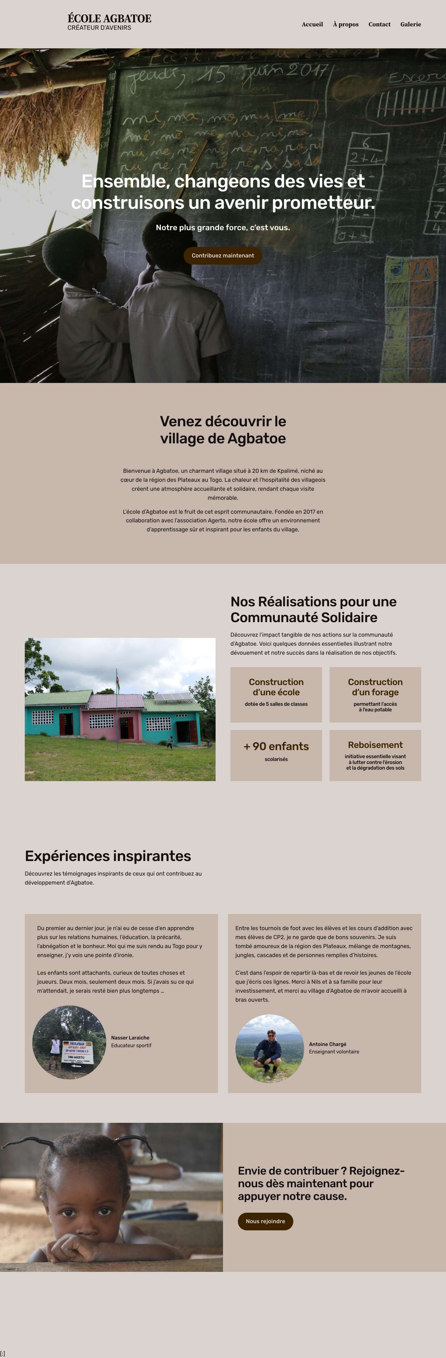 Accueil - ÉCOLE AGBATOE - Full Screenshot