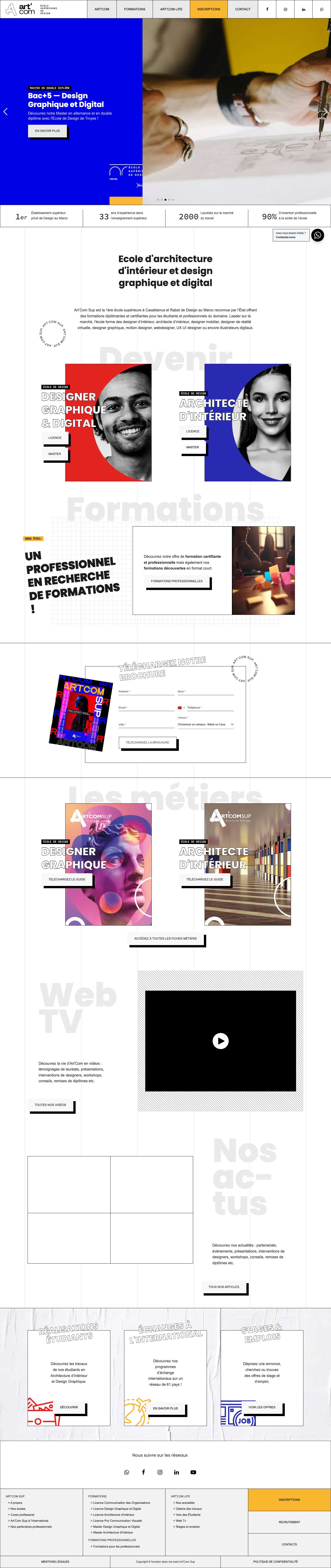 École supérieure d’architecture d’intérieur et de design graphiquefacebookcaret-downlinkedinangle-downyoutube-playinstagramwhatsappcrossmenuchevron-down - Full Screenshot
