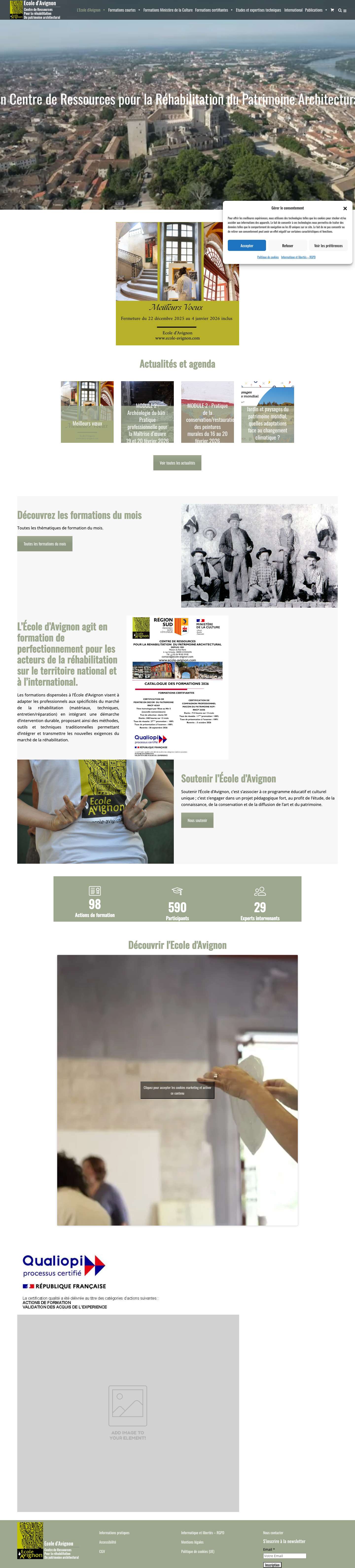 Ecole Avignon : Centre de Ressources pour la Réhabilitation du Patrimoine Architectural - Full Screenshot