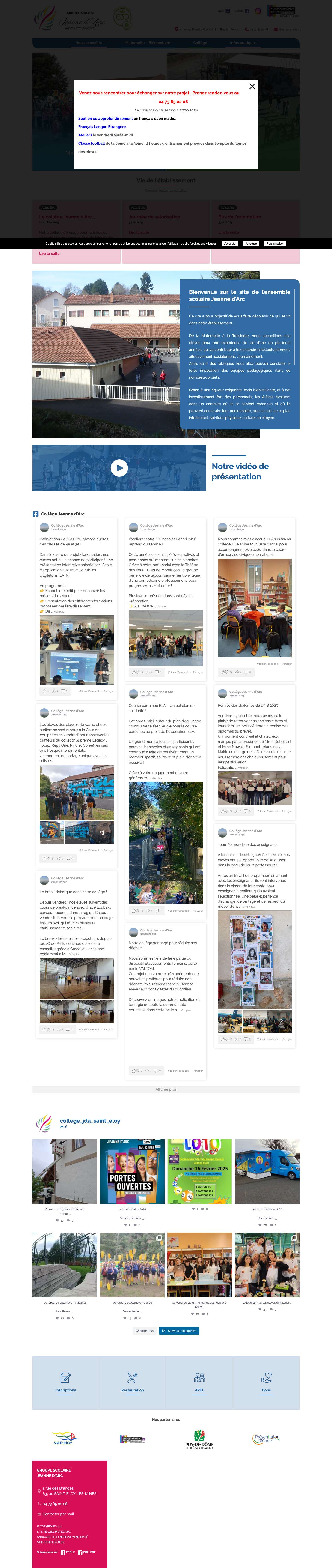 Ecole et Collège Jeanne d'Arc à Saint Eloy les Mines 63700Comments Box SVG icons - Full Screenshot