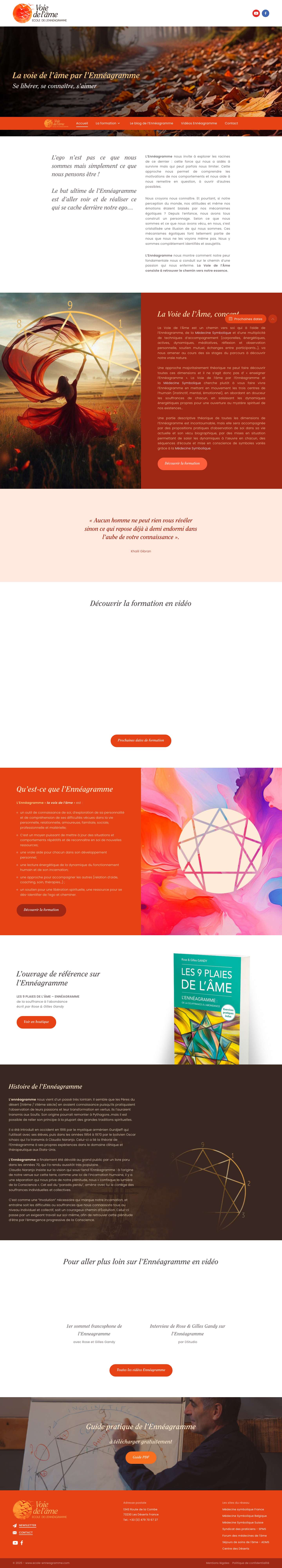 Formation/stage et Ateliers de développement spirituel/personnel par l'Ennéagramme – Se connaître, libérer ses potentiels/émotions, réaliser son chemin de vie | Ecole-enneagramme.com - Full Screenshot