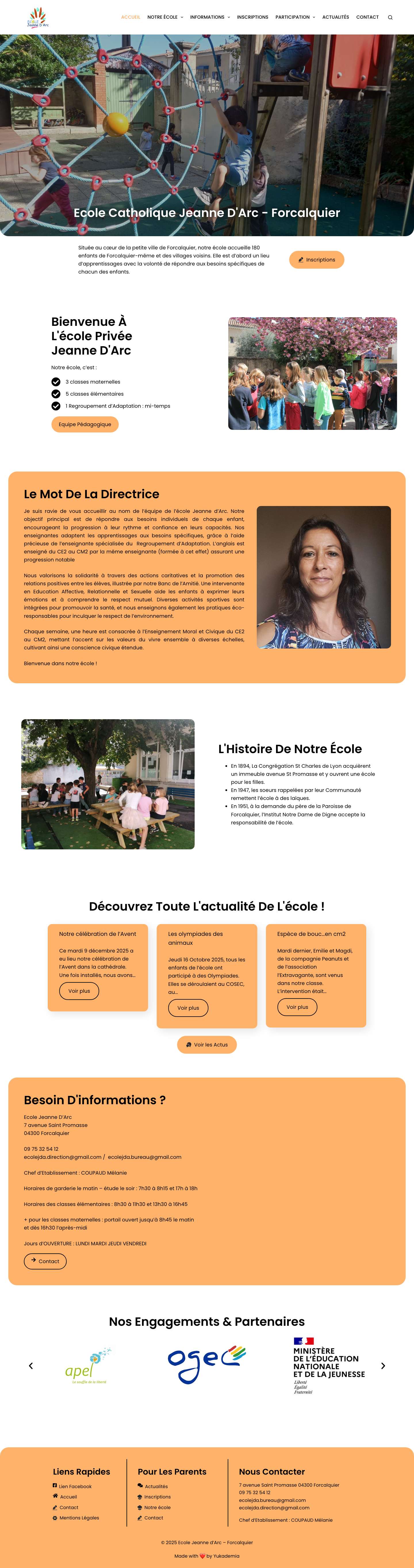 Ecole Catholique Jeanne d'Arc Forcalquier - Full Screenshot