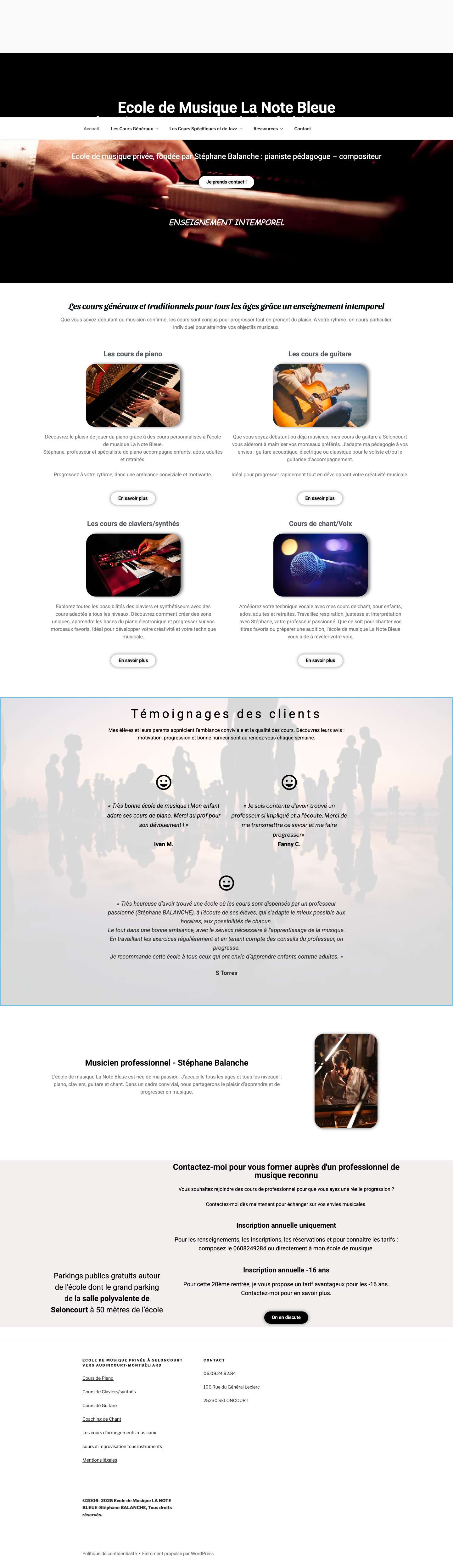 Ecole de musique LA NOTE BLEUE à Seloncourt - Full Screenshot
